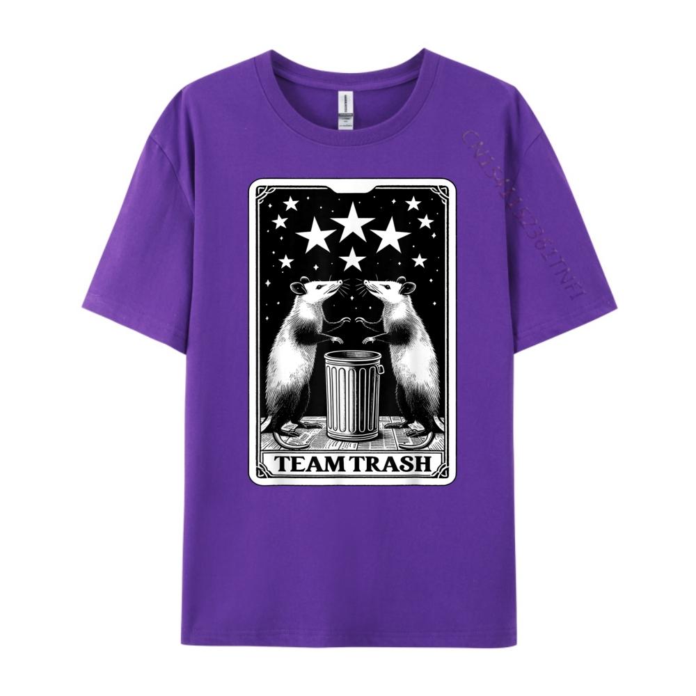 Tarot Card Team Trash Crescent Moon Opossum Raccoon White T Shirt Unisex Breathable Harajuku