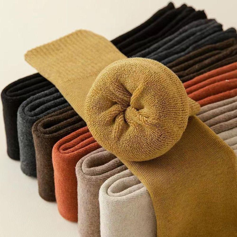 Autumn Winter Kneepad Thickned Knitted Stockings New Thermal Foot Cover  for Women