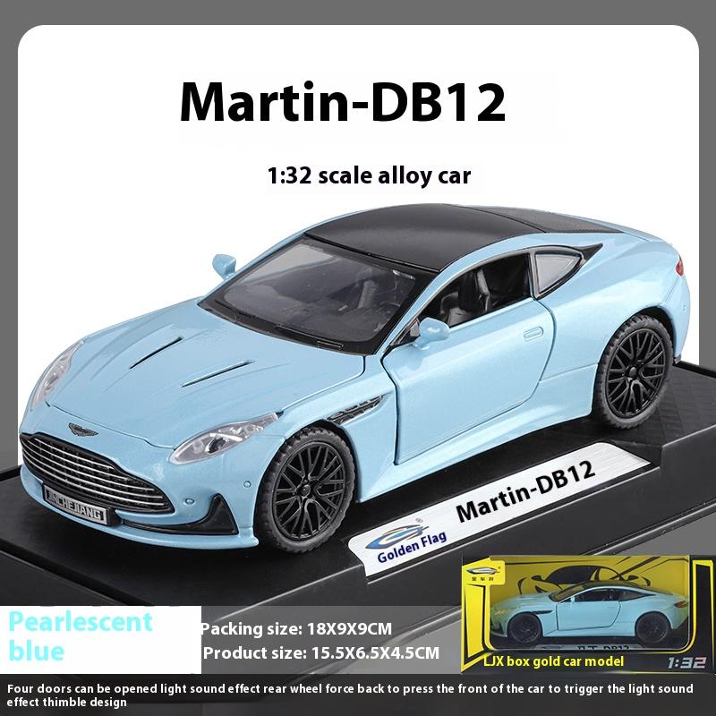 Boxed 1/32 Martin DB12 Alloy Car Model, Children's Toy Car with Sound and Lights, Holiday Gifts, Boys' Gaming Vehicle