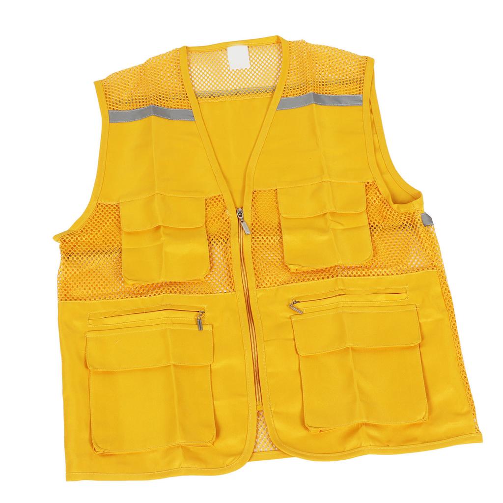 Volunteer Vest for Event Work Clothes with Multi Pockets Yellow Public Welfare Activities Supplies Type 1 M