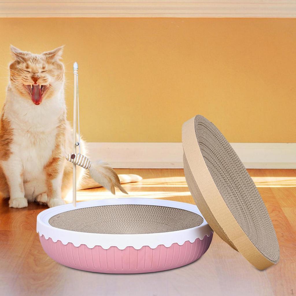 Cat Scratch Bowl Scratching Board Toys Round Indoor Training Sleeping Bed Non-slip