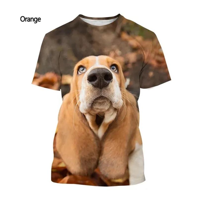 Summer New Fashion Men's  3D Printing T Shirts Animal Dog Beagle Casual Short-sleeved Street T-shirt Top Quality Tees