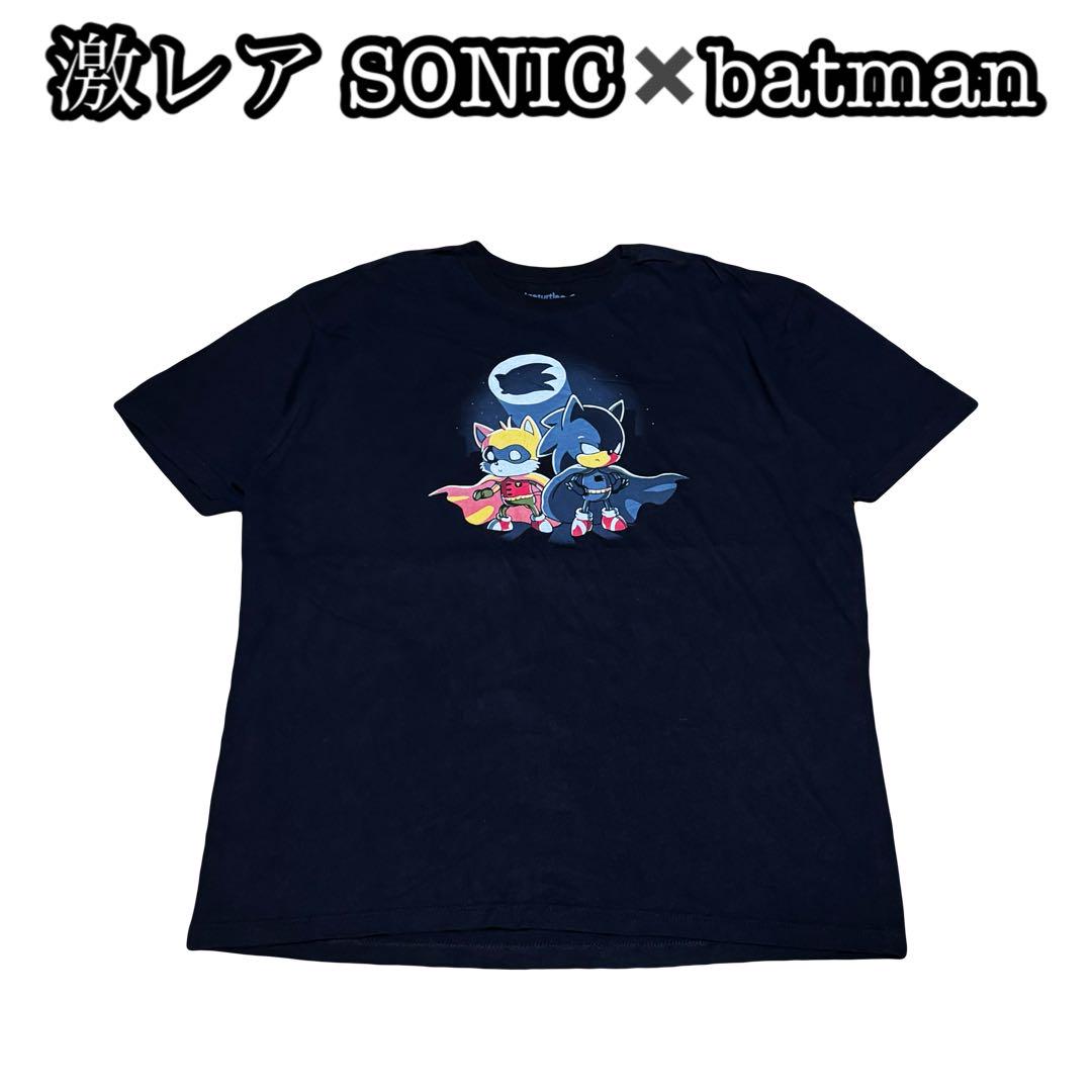 

[USED] Extremely rare SONIC Batman collaboration T-shirt. Sonic anime game movie