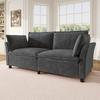 Two-Seater Sofa, Thick Soft Cushions, Cloud Sofa Feeling, with 2 Armrest Cushions, Chenille Fabric, Loveseat for Living Room, Easy Assembly, Grey