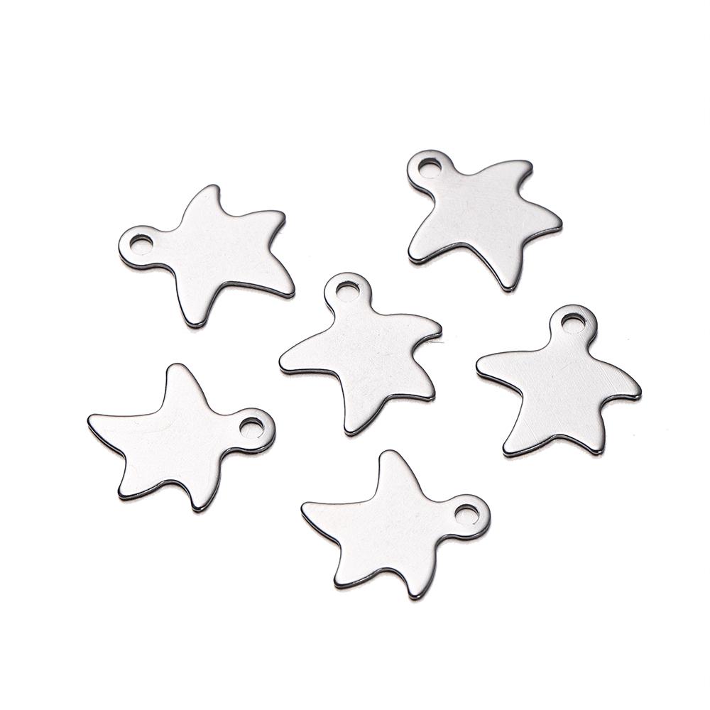 30Pcs Mirror Polished Stainless Steel Charms Geometry Cross Shape Blank Pendants for DIY Bracelet Jewelry Making Accessories