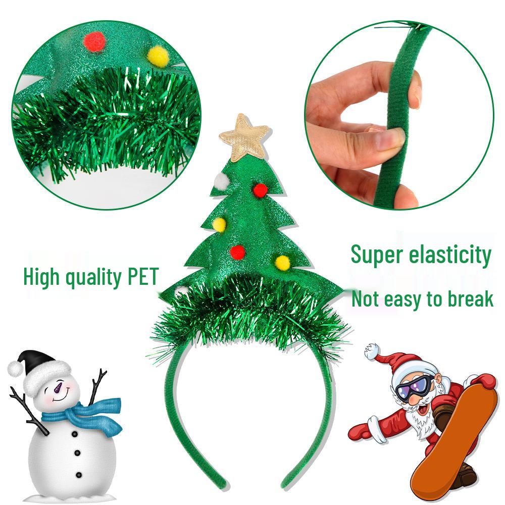 Elf Hat Christmas Headband - Festive Headwear for Kids & Adults, Party Supplies with Santa Claus Leg Design