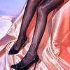 Oil Shiny Stockings Lace Floral Top Silicone Hold Up Women Sexy Over The Knee Thigh High Party Hosiery