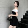 Small man one-word shoulder sweet dress short summer beautiful small skirt princess style daughter birthday dress