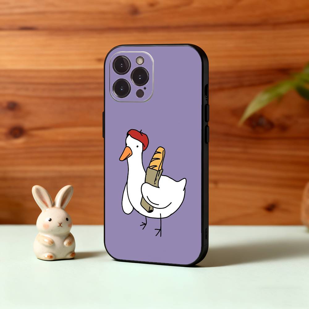 Funny D-Duck D-Daily Phone Case For iPhone17,16,15,14,13,12,Plus,Pro Max, 5G Others Soft Black Cover