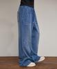 Yk Yk Applique Denim Sweatpants Medium Blue