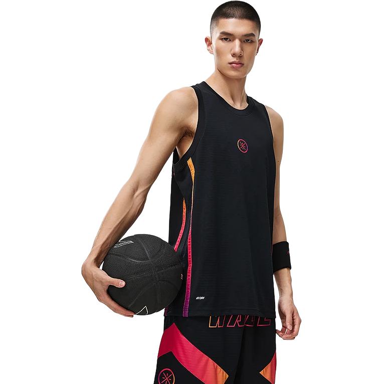 Li-Ning Logo Sleeveless Hooded Tank Top Men Tops Black AAYT013-1