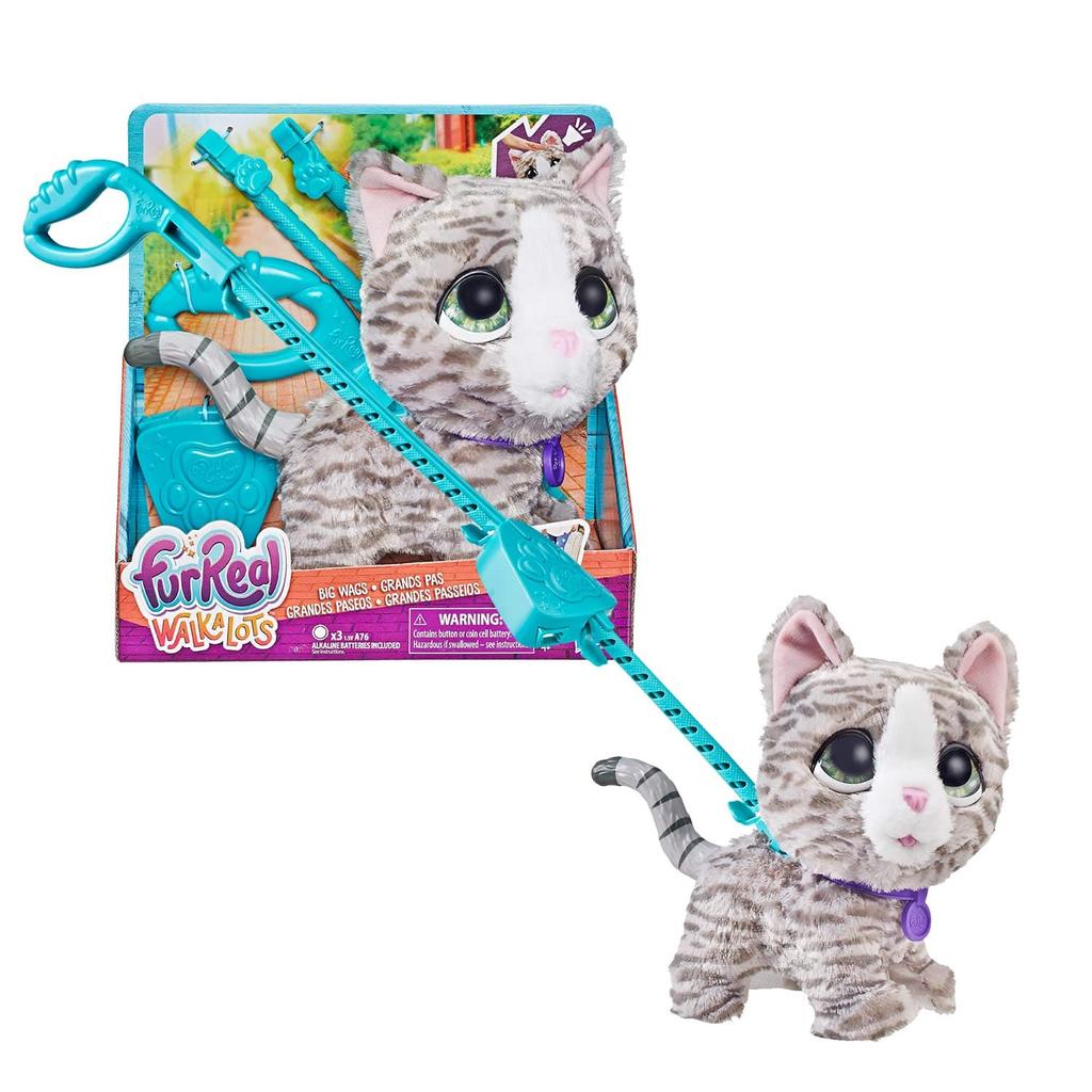 FurReal Walking Electric Plush Fun Pet Ages 4 and Walkalots Kitty Authentic Product Kitten, Toy, Meowing, Sounds, Hopping, Up, E4781,