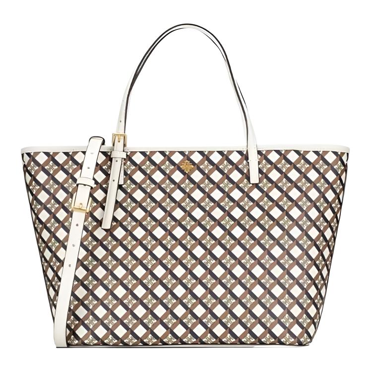 

Tory Burch Gold Accessories Tote Bag Shopping Coated Canvas Handbag Women Tote Multicolor 143703-292 Basic Set (Bag+Dust Bag)