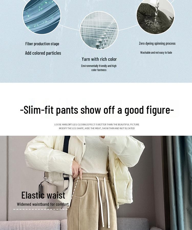 Dámské fleecem podšité tepláky s úzkou a širokou nohavicí pro jaro/podzim 2025