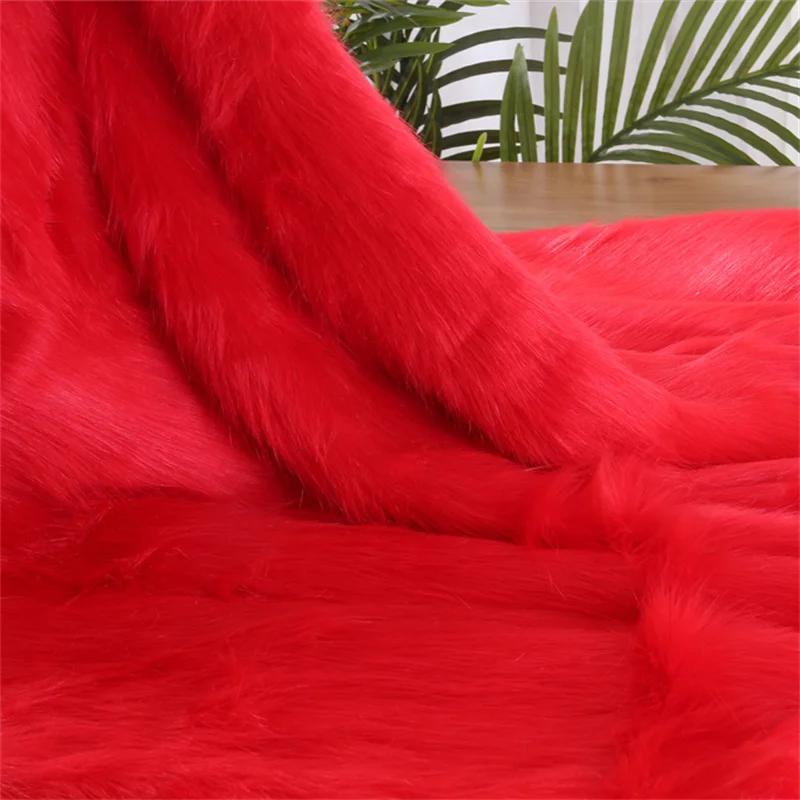 5cm Plush Thickened Fur Fabric By The Meter Coats Bags Clothes Sewing High-grade Imitation Fox Cloth Decorative Winter Plain Diy