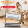 Height Adjustable Bedside Crib 3 In 1 Baby Bassinet Rocking Bassinet with Soft Mattress Wheels Bassinets 6 Adjustable Easy Folding Portable