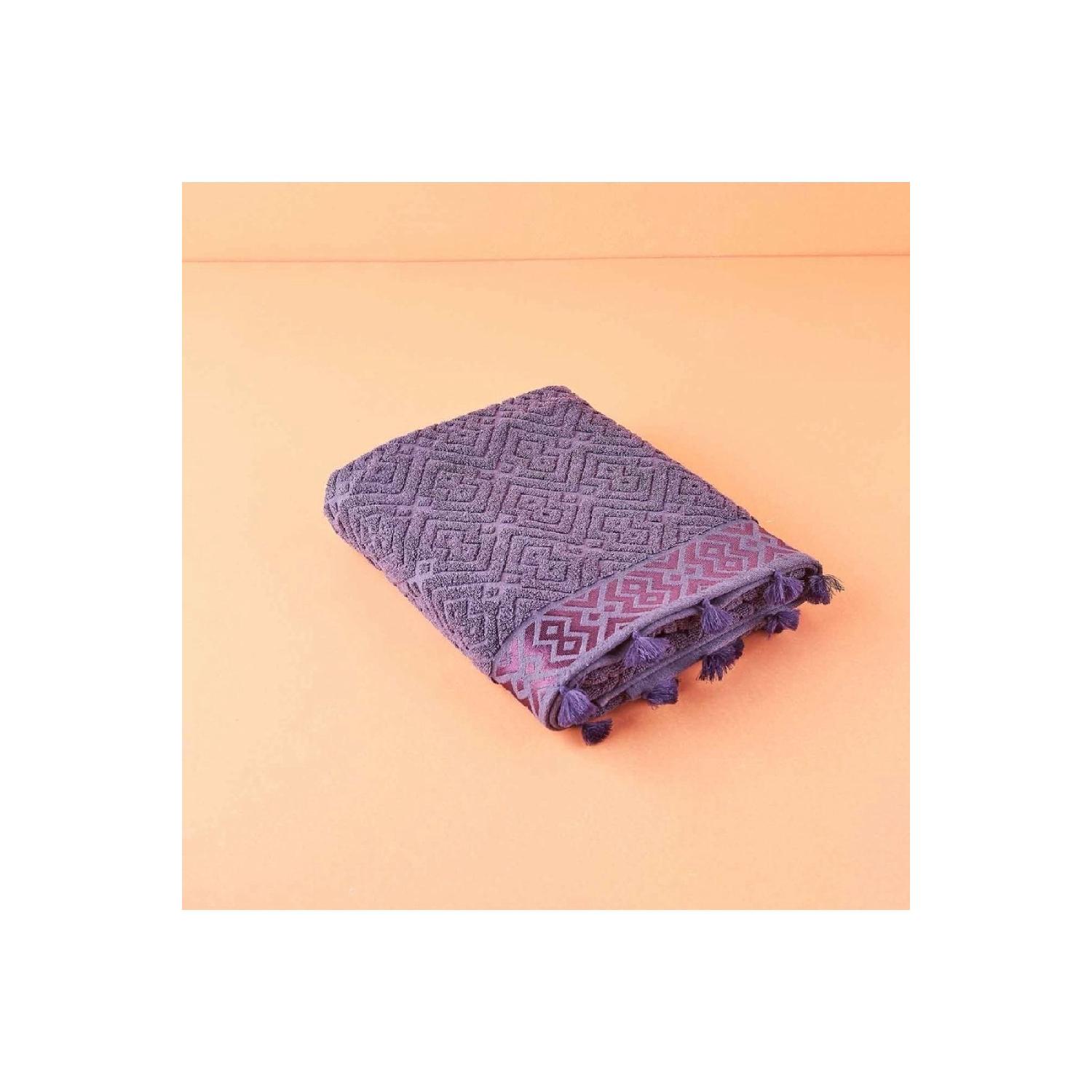 

100% Cotton Mosaic Bath Towel Purple (90x150cm)