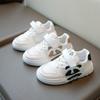 Boys Girls Tennis Shoes Non-slip Soft Sole Students White Shoes Mesh Breathable 2025 New Fashion Kids Running Shoes Hook&loop