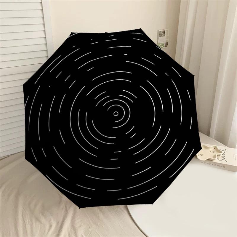 

1PC Circles Lines Umbrella-8-Rib Reinforced Portable Folding Travel Suitable for All Seasons Outdoor Daily Use-J330
