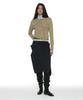 Partimento Woman Asymmetric Drape Panel Midi Skirt_Charcoal