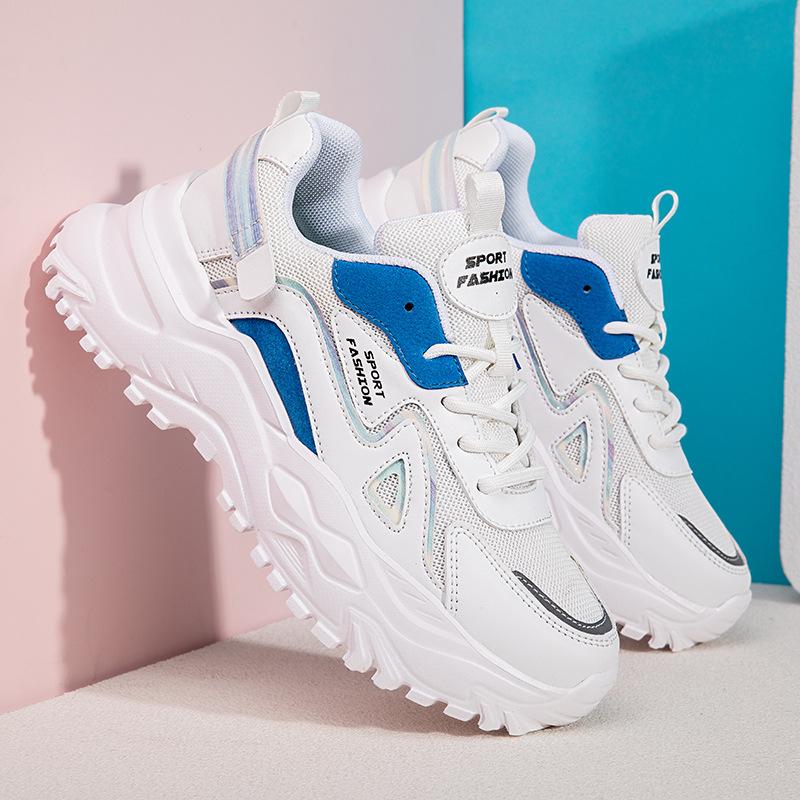Spring and Autumn Casual Sports Daddy Shoes Low-top Single Shoes Flat-bottomed Muffin Thick-soled Lightweight Wear-resistant Non-slip