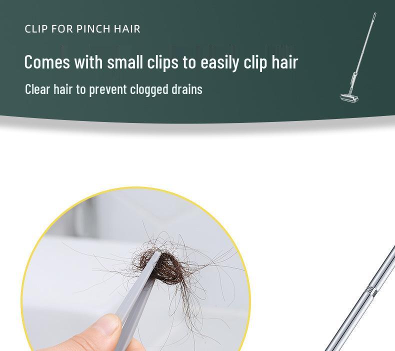 Multifunctional Long Handle Bathroom Tile and Floor Cleaning Brush with Squeegee