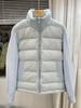 College Sweet Stand-Up Collar Splicing Knitted Down Jacket Female Students Versatile Design Warm Winter Fashion Jacket