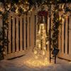 Decorative Patio Warm Lights Christmas Bell Cascade Solar Yard Light for Decor, White Cascading Retro Metal Ornaments Garden Stake Lawn Pathway Front