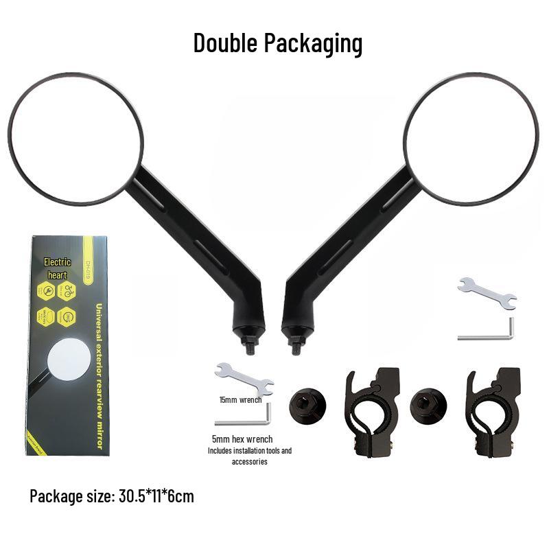 Bicycle Wide View Rearview Reflective Mirror with Clean Glass Surface - Spare Part