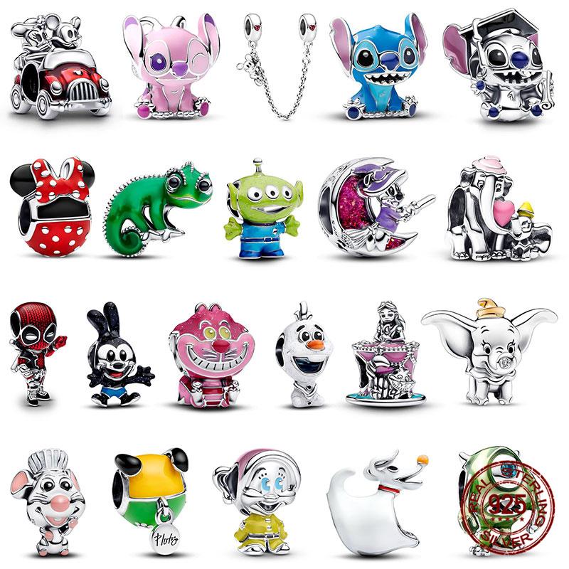 Echtes Sterlingsilber Dumbo Auf der Flucht Prinzessin Charms Perlenarmband Passend für Armband DIY Schmuckherstellung Geschenk für Frauen