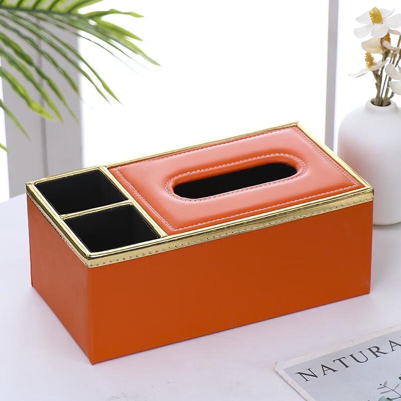 Molona Leather Desktop Organizer and Tissue Box