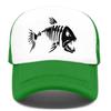 Popular Fish Bone Printed Mesh Hat Baseball Cap, Summer Sunshade Men's and Women's Vacation Sunscreen Hat