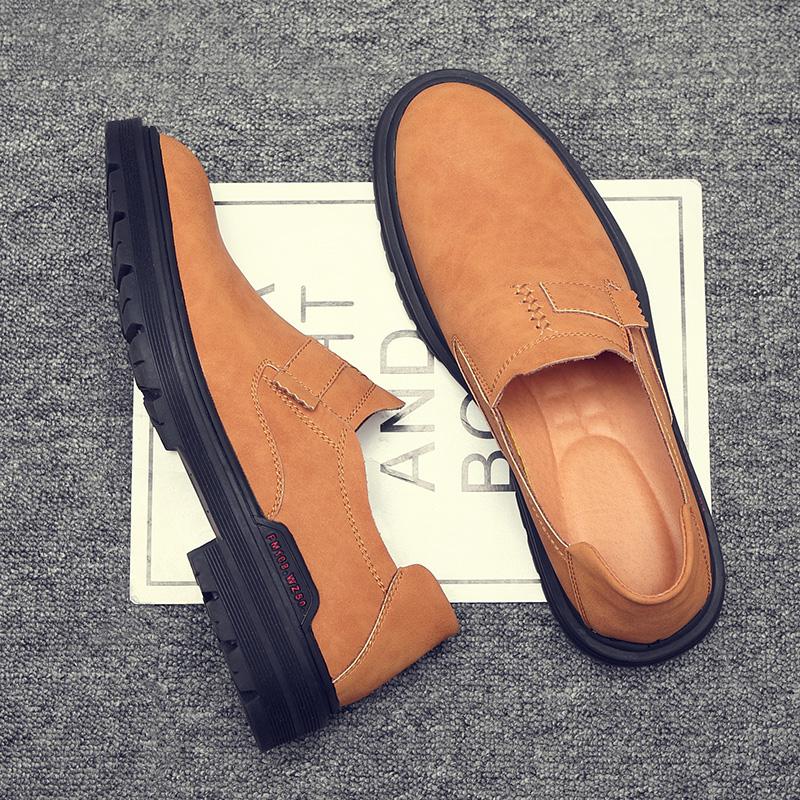 Мода Мода Мужская обувь из натуральной кожи Толстая подошва Мужская рабочая обувь Уличная — фото 3