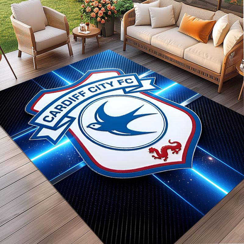 Cardiff City FC Print Rug, Washable Floor Carpet, For Entryway Dorm Laundry Room Office Study, Home Decor Birthday Christmas Gift