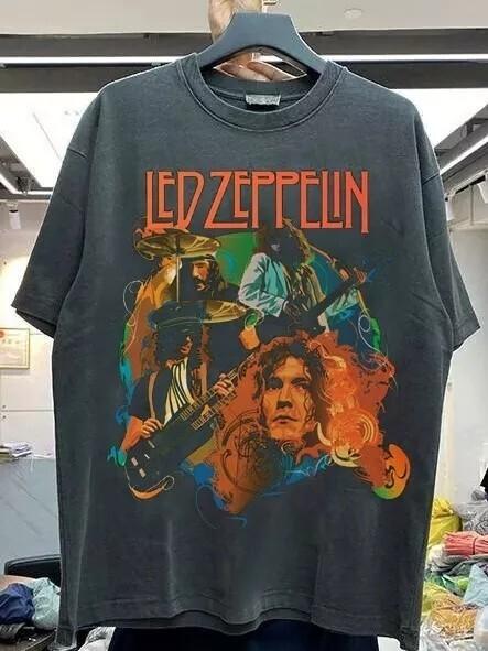 Led Zeppelin Rrock Band Short Sleeve Black Unisex Tshirt Classic Style S5XL Unisex T-Shirt XXL