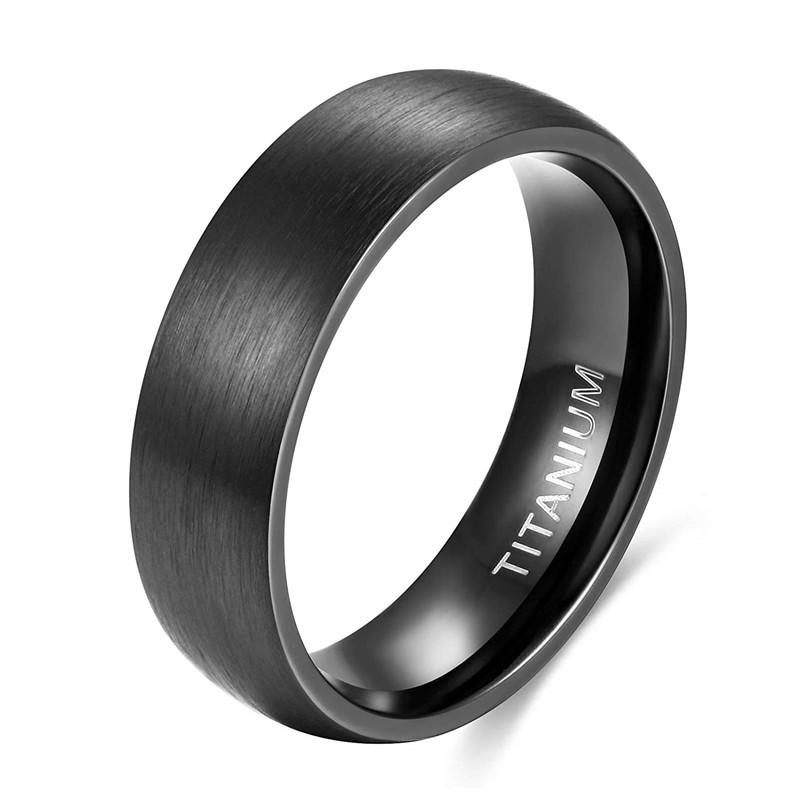Tigrade 4/6/8mm Brushed Simple Silver/Black Color Titanium Ring Men Minimalist Wedding Band Engagement Rings Women Male Jewelry