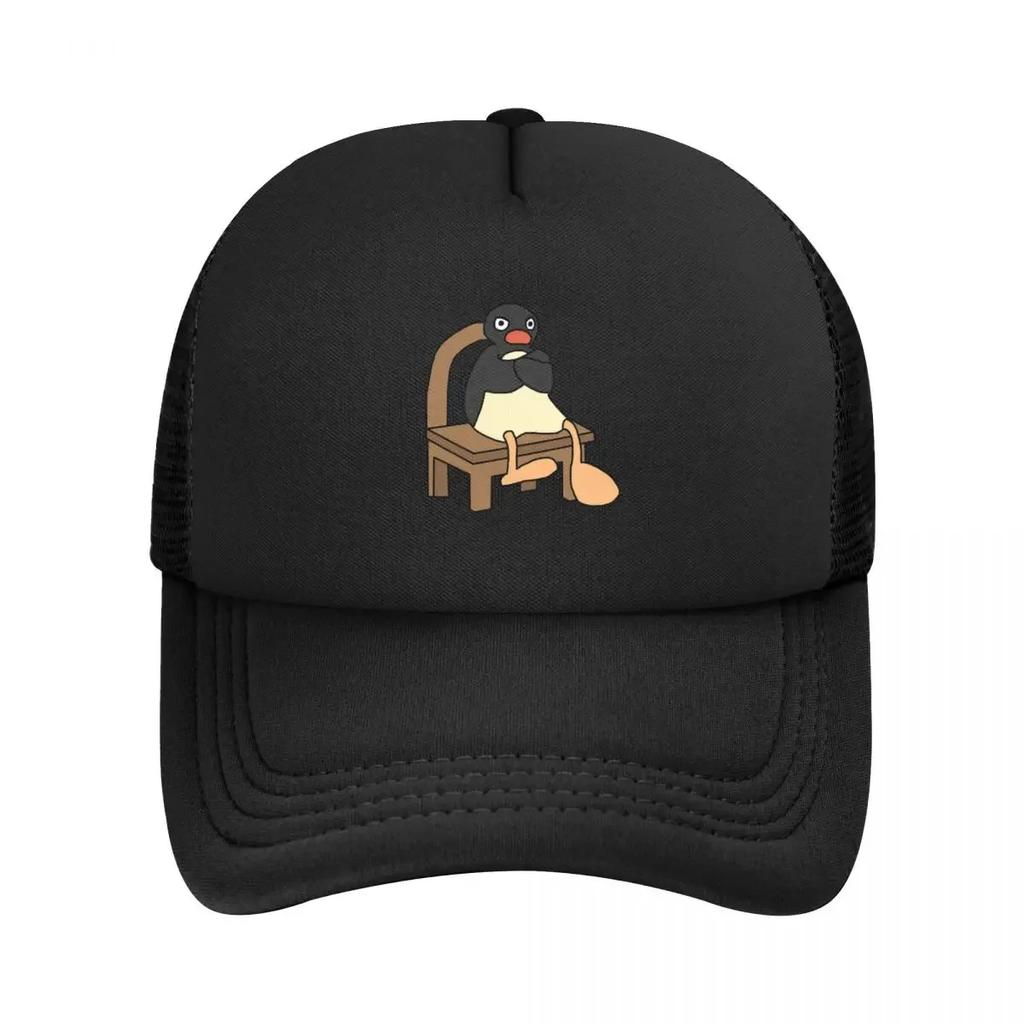 Angry Pingu Mesh Baseball Caps Snapback Fashion Baseball Hats Breathable Casual Casquette Outdoor Unisex