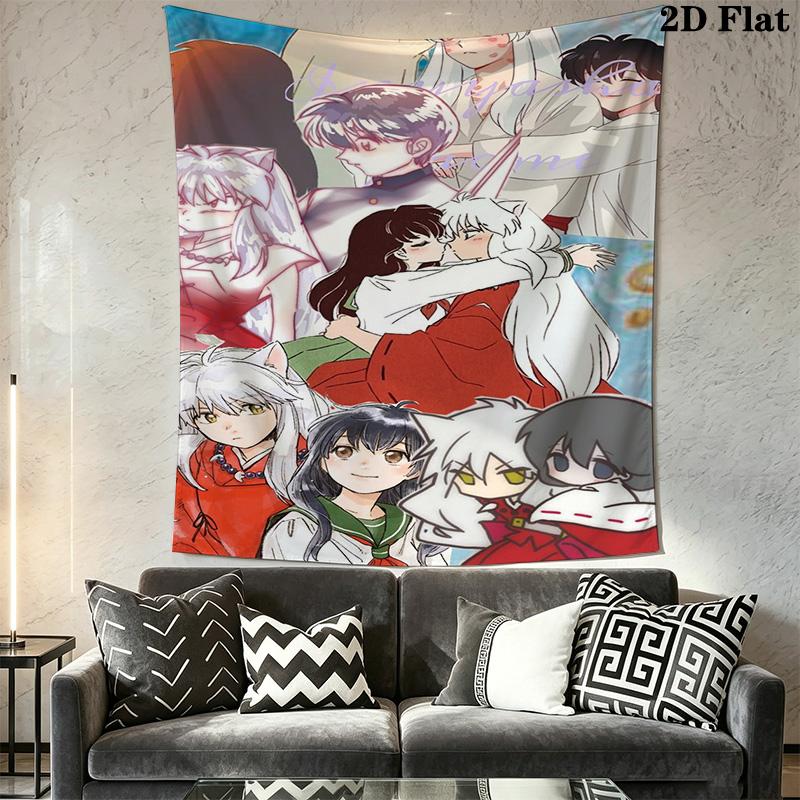 Inuyasha Timeless Adventures Tapestry Wallmounted Fashion Print Home Decor Wall Covering Decoration Homestay Soft Decoration Tapestry