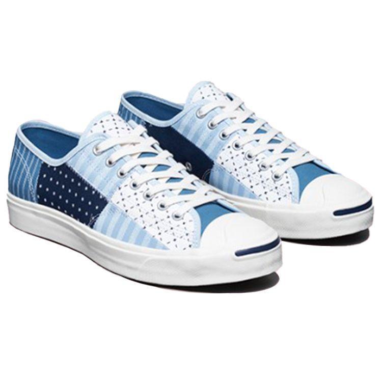 Converse Jack Purcell Smile Fashion Versatile Low Top Canvas Shoes Unisex Sneakers Blue White 171723C