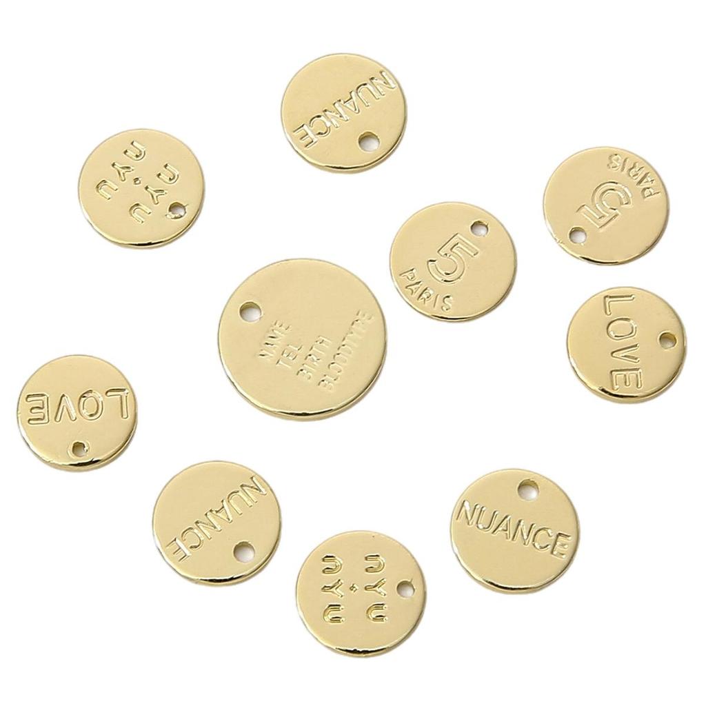 Kupfergravierter kreisförmiger Anhänger für DIY-Schmuckherstellung, Bastelzubehör