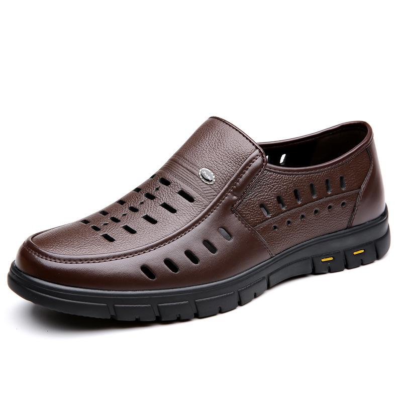 Men s Non-slip Breathable Leather Shoes - Versatile, Comfortable, Soft Sole 46