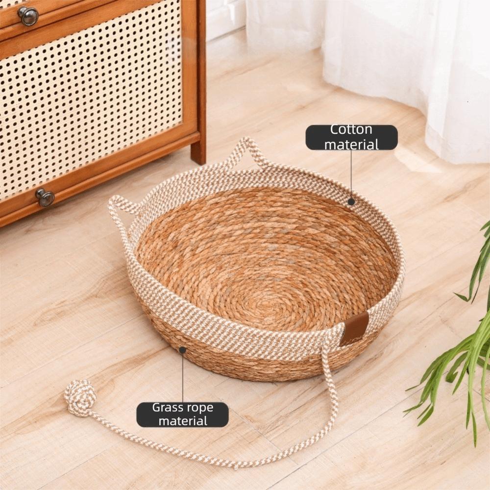 Wear-Resistant Cat Teaser Ball Anti-slip Cat Scratching Baskets Woven Cat Nest Paws Care