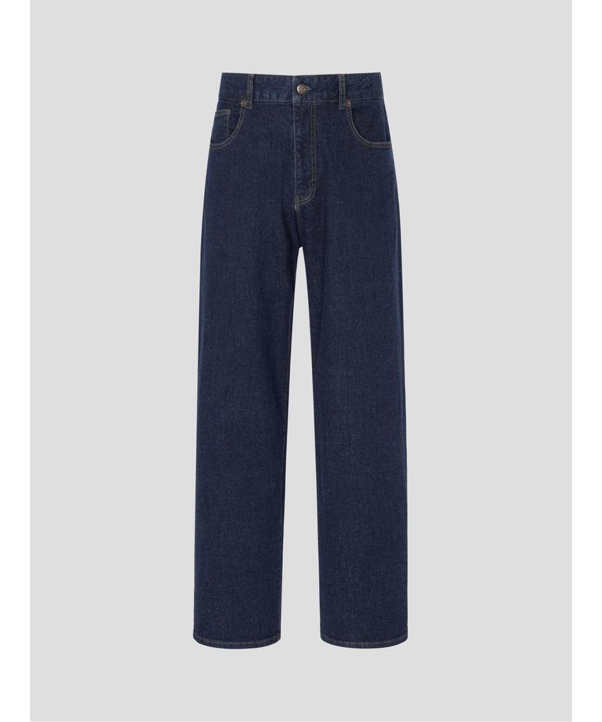 Binpolmen Semi-Wide Denim Pants Navy