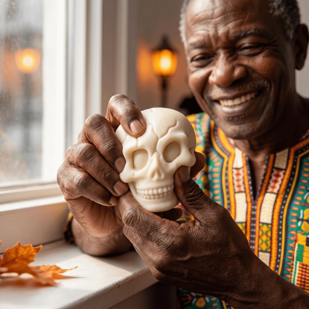 Crackling Building Block Pumpkin Skull Ball Sound Effects Pumpkin Skull Squishy Toy Hand Relax