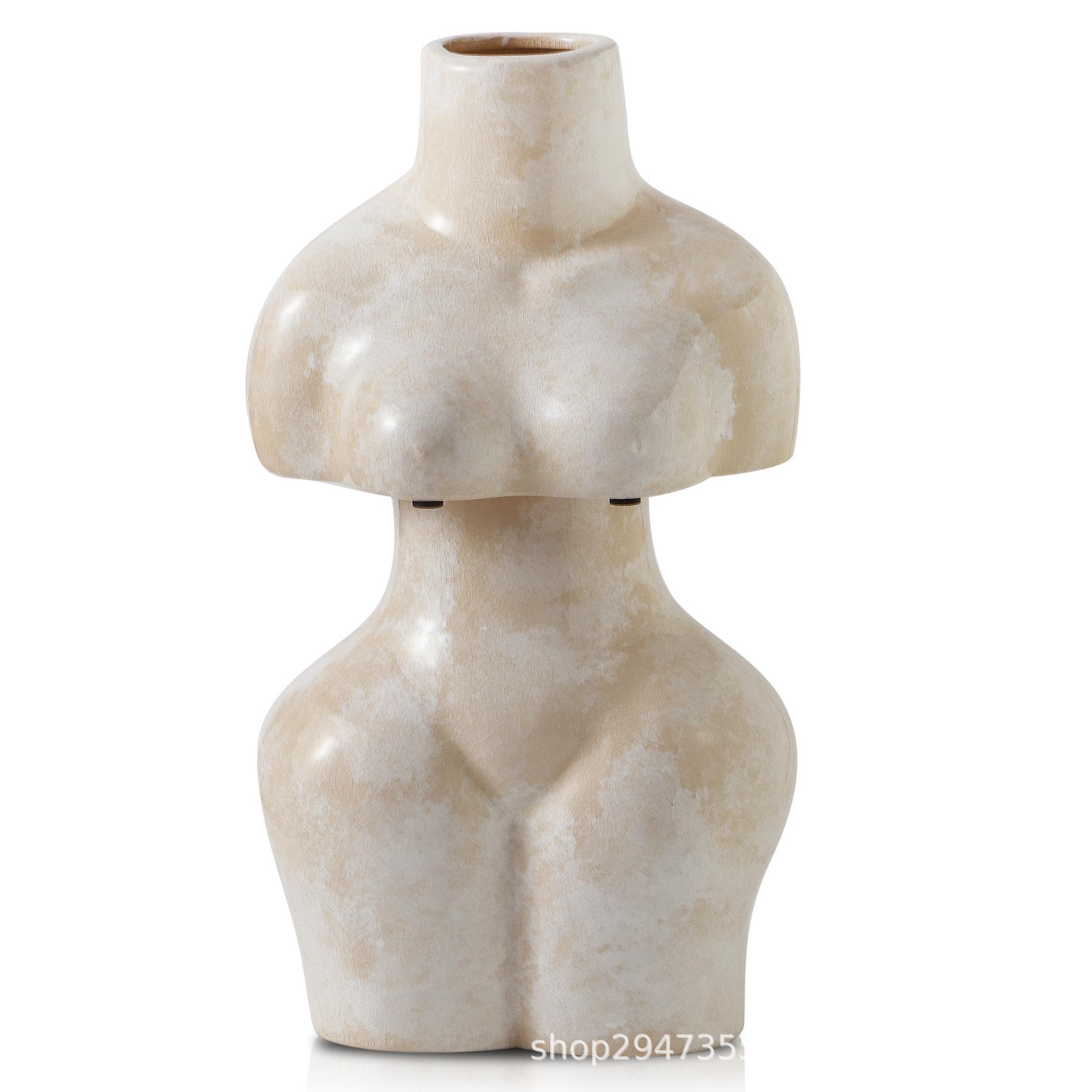 Nordic Style White Porcelain Female Curve Vase