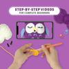 DIY Frog Owl Penguin Crochet Kits Beginner DIY Crochet Starter with Yarn, Crochet Hook, Needle, Knitting Marker, Eyes