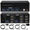 Dual-Port KVM Switch with HDMI - 8K Ultra HD, 4K 120Hz, USB 3.0 for Two Computers