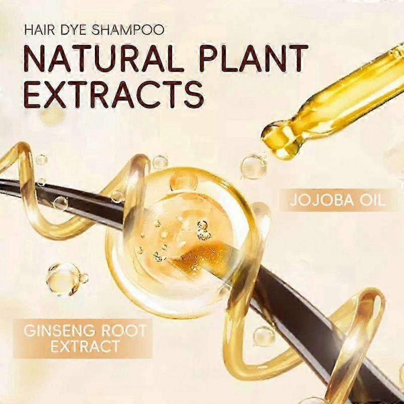 Herbal Black/Brown Hair Dye Shampoo 3 In 1 for Gray Hair, Instant Hair Color Shampoo for Women & Men, Black/Brown Hair Shampoo for 100% Grey Coverage