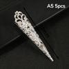 Peacock Belly Dance Prop False Nails 5Pcs Shiny Indian Thai Dance Finger Jewelry for Stage Performance