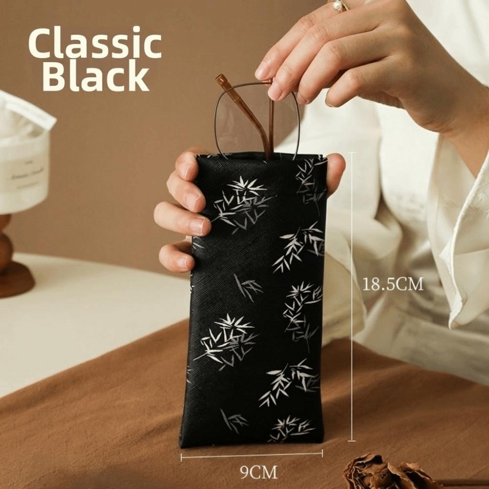 Portable Eyeglass Bag Automatic Closing Printed Design Sunglasses Pouch Retro Chinese Style Durable Glasses Storage Bag
